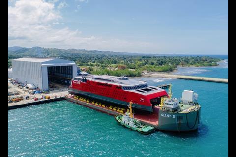 Fjord Line’s FSTR (Hull 419) is capable of transporting 1,200 passengers at up to 40 knots (Image: Austal Philippines)